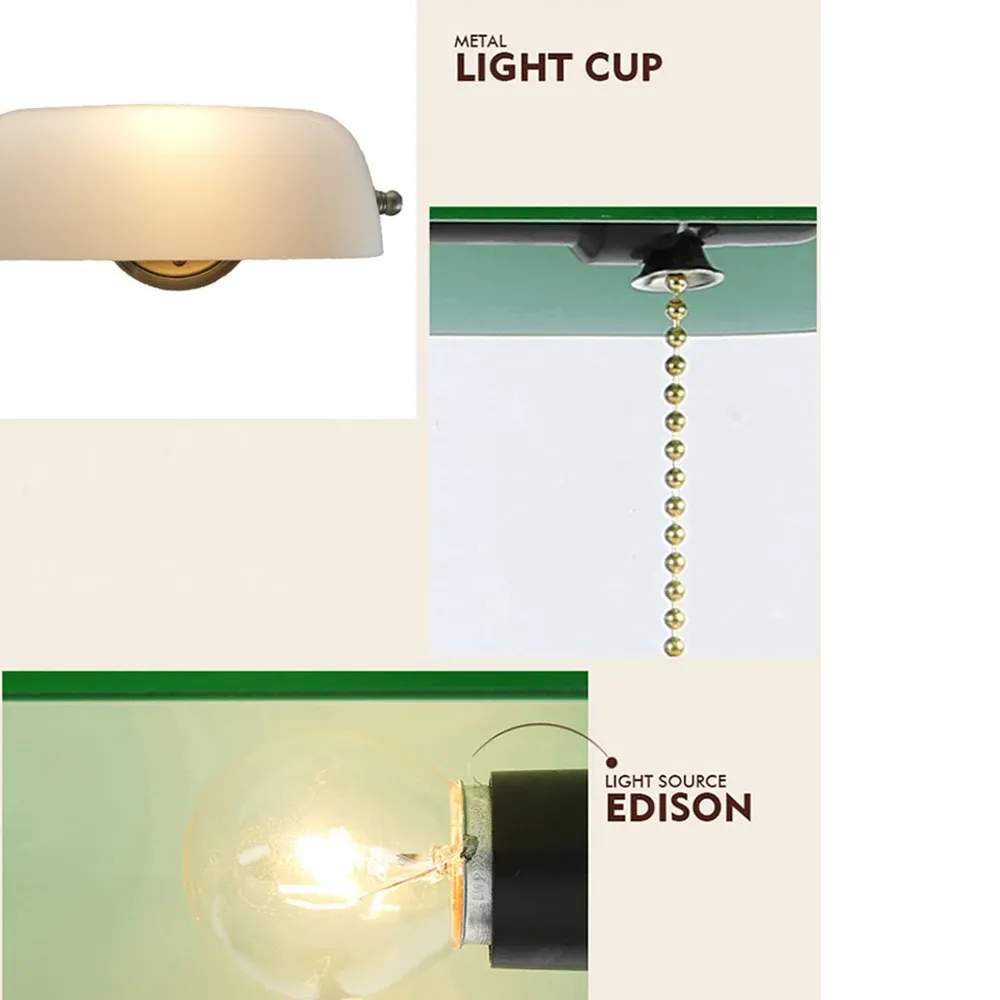 DHgate Green Banker Wall Lamp Vintage Beige LED E27 Light for Home Hotel Store Decor Lights Lighting