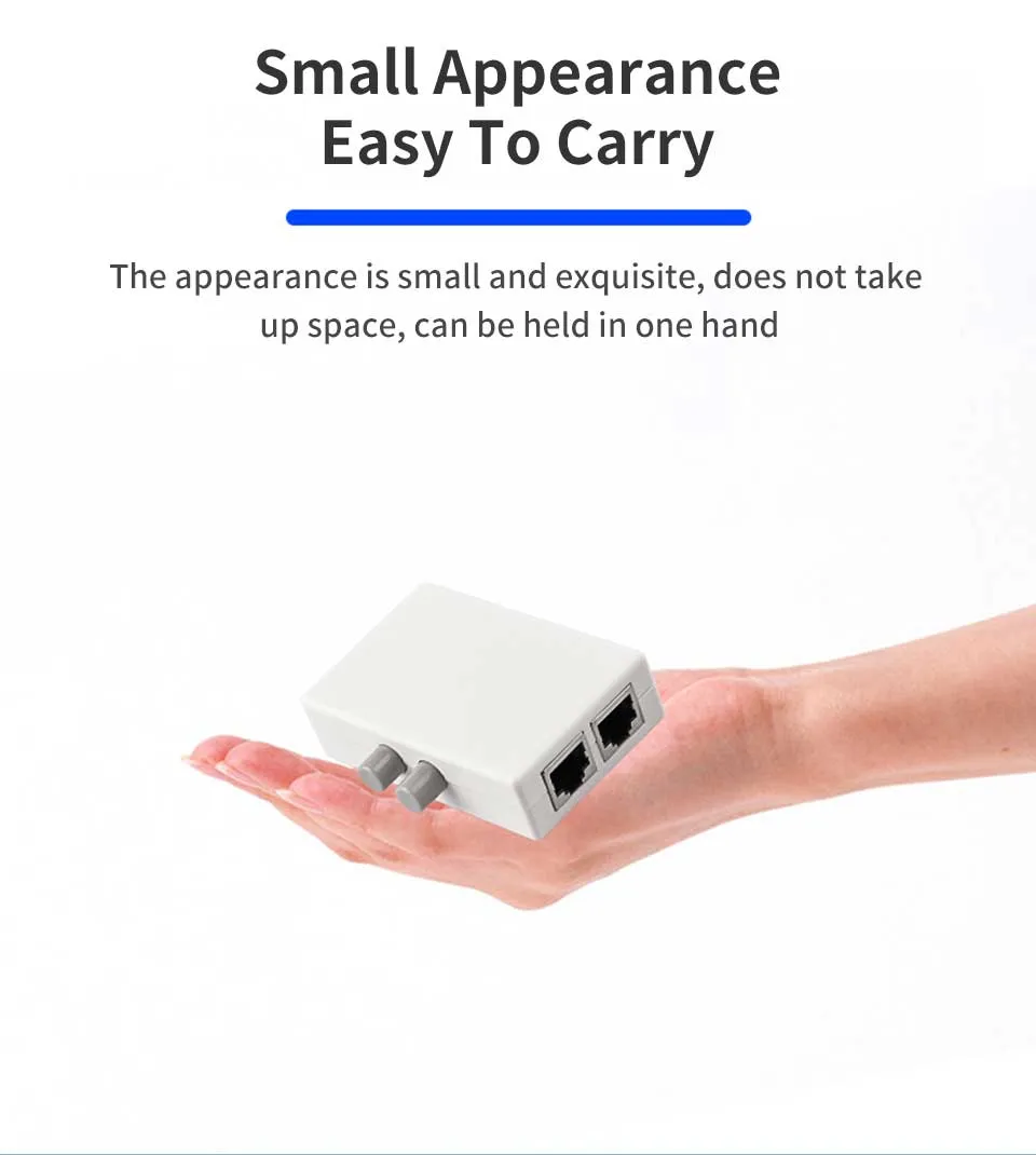 Mini 2 Port RJ45 Network Switch Ethernet Dual 2 Way Port Manual Sharing ...