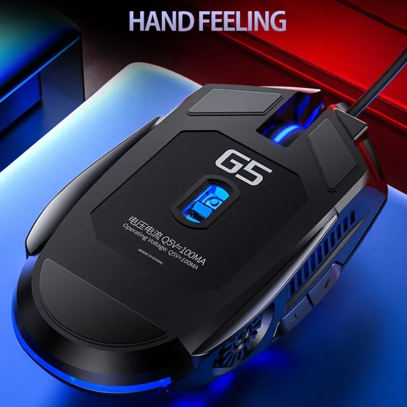 Gaming Computer Mouses Ergonomic Wired Mouse With 3200 DPI, LED ...