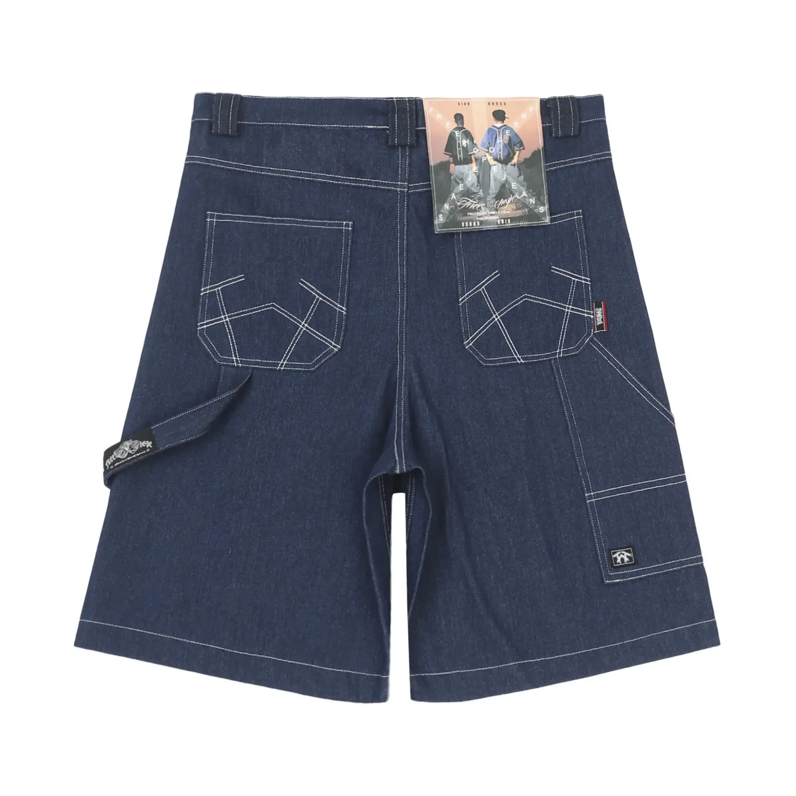 Mens Oversized Wide Leg Baggy Jorts Y2K Denim Summer Mens