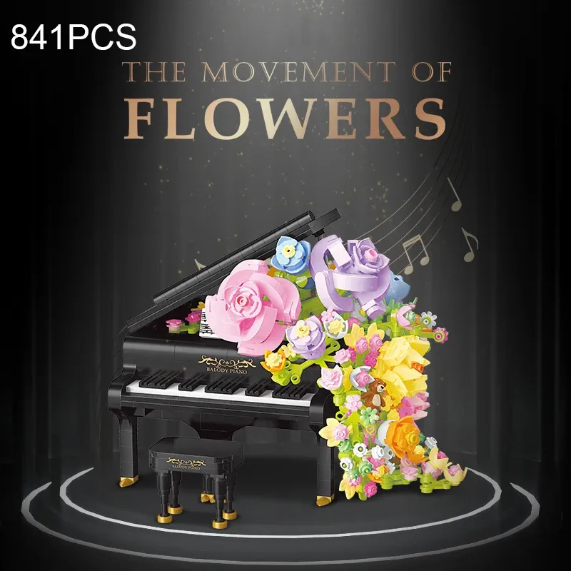 Piano Music Jewelry Box Flower Bouquet Building From Ddmylovely