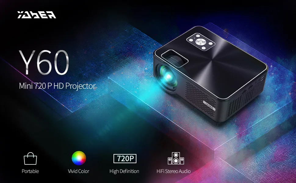 YABER Y60 Portable Projector With 5500 Lux Upgrade From