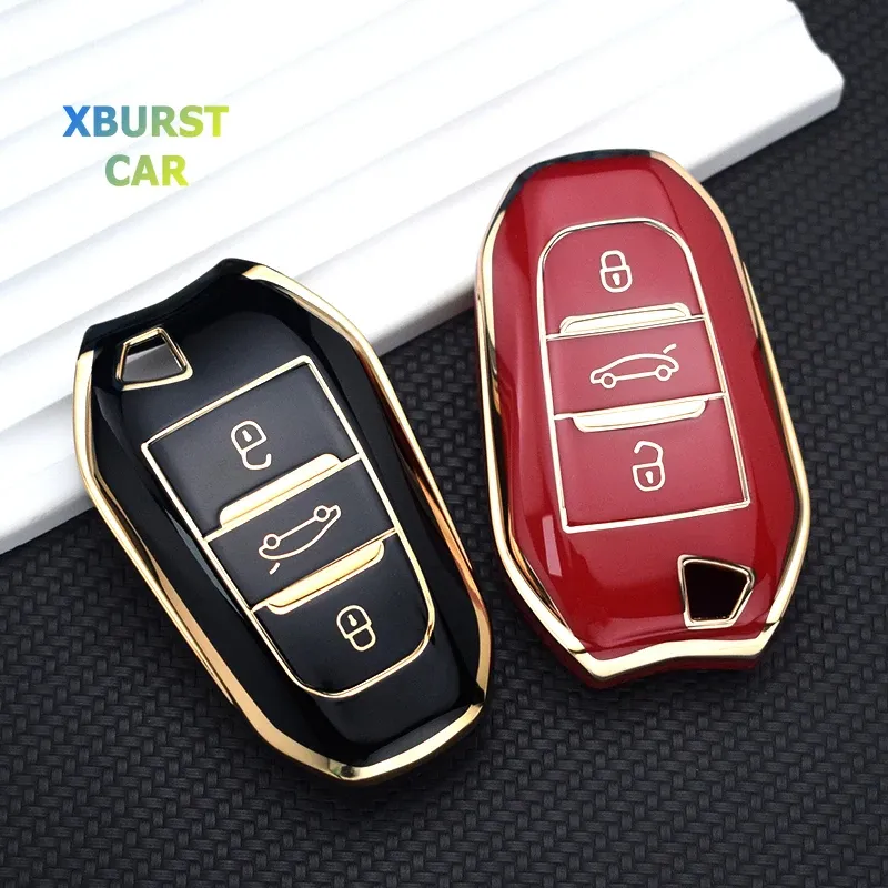 TPU Car Key Case Cover for Citroen C4 C4L C6 C3 XR Picasso DS3 DS4 DS5 Peugeot 308 408 508 2008 3008 4008 5008 Protective Shell