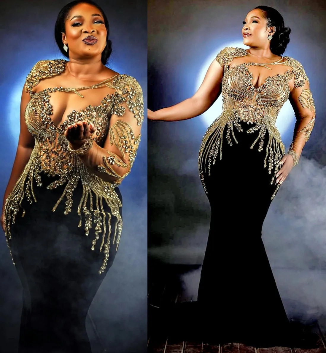 Velvet Sequin Black Trumpet Mermaid Beading Prom Dress Velvet Sequin Black Trumpet Mermaid Beading Prom Dress