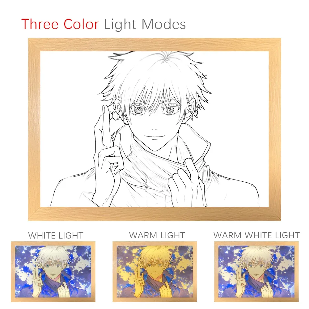 Jujutsu Kaisen Satoru Gojo 3D Night Light: Anime LED Photo Frame Lamp ...