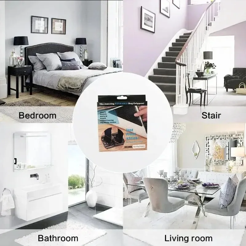 16 Pcs Anti Glisse Tapis, Réutilisable Et Lavable Rug Pads