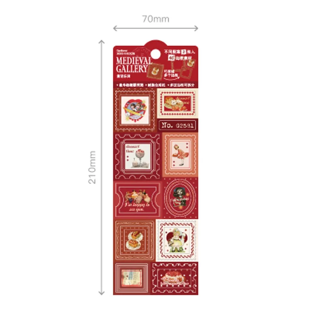 Multi-layer Retro Art Stamp Stickers for Planners, Journals, Scrapbooks ...