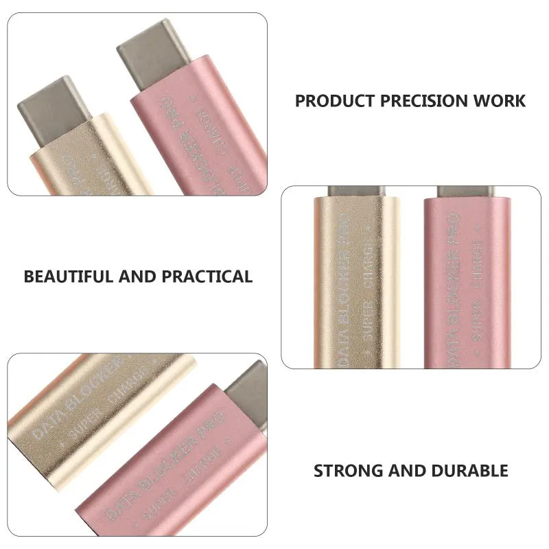 Mobile Device Data Blocker Adapter USB-C Data Blocker Adapter Male to Female Connector for Secure Charging ...