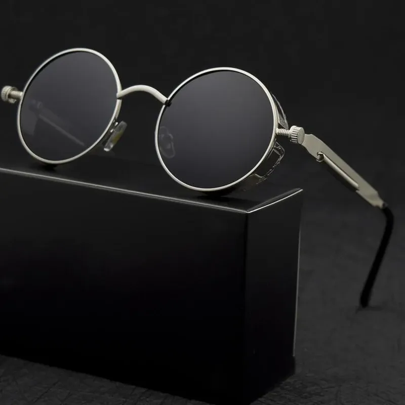 Vintage Steampunk Sunglasses Polarized Round Metal Frame for  display picture 3