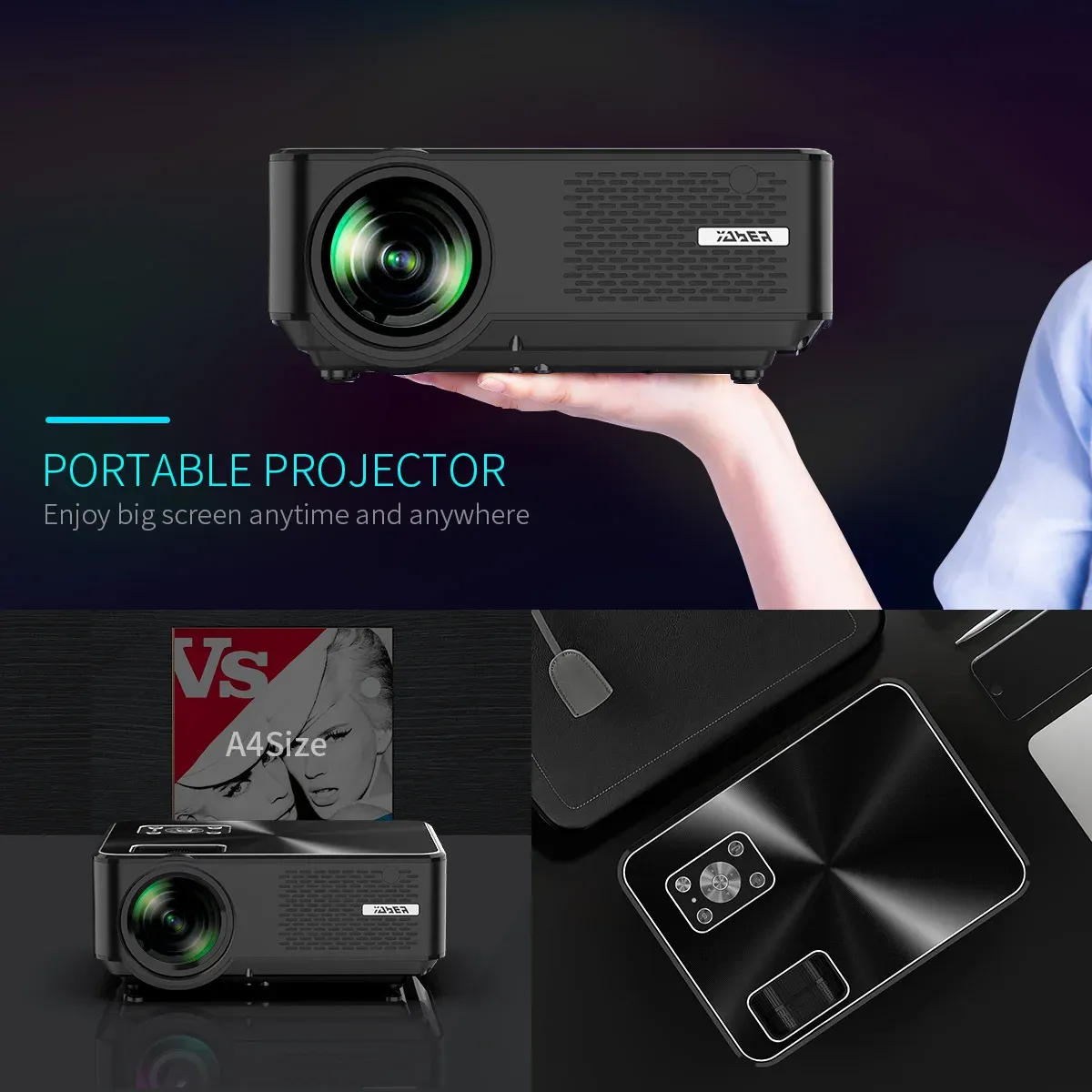 YABER Y60 Portable Projector With 5500 Lux Upgrade From
