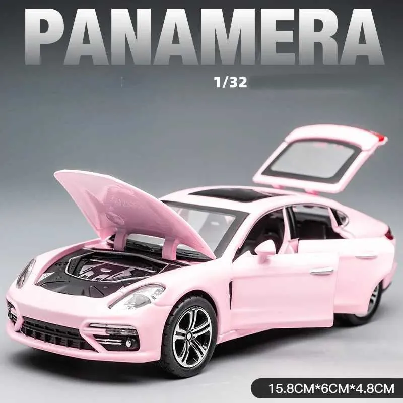 Alloy Metal Pull Back Die-cast Car 1:32 Porsche Panamera Diecast Metal Pullback Toy car with Openable Doors & Light, Music Boys Gifts Toys 4 Kids(Color AS PER Stock