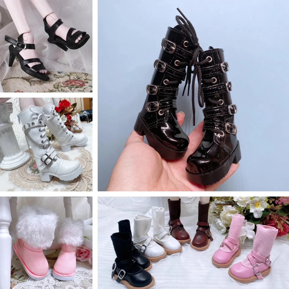 Fashion 60cm Doll Shoes Boots 1 3 Bjd Doll Shoes 7.5cm Foot Wear Shoes Toy Doll Accessories 240514
