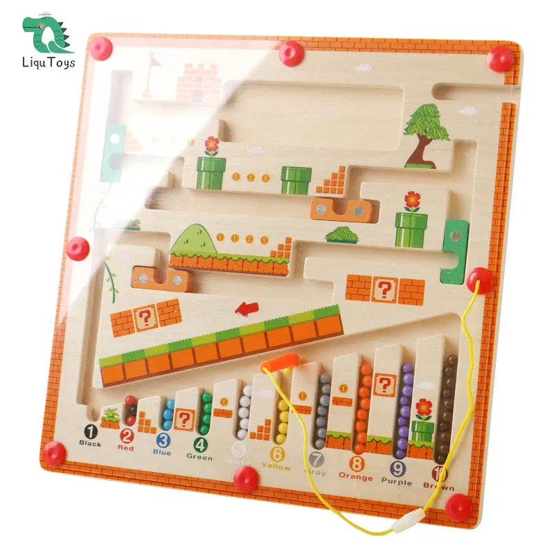 Planche de puzzle magnétique Montessori en bois pour enfants, Jeu d'association des couleurs et Planche de puzzle magnétique Montessori en bois pour enfants, Jeu d'association des couleurs et