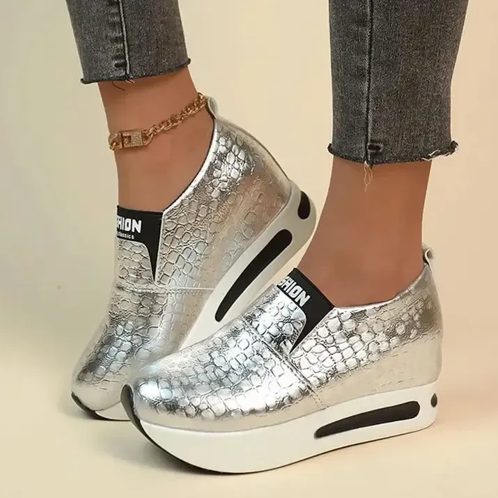 Bulk Silver Gold Bling Platform Sneakers Womens Shimmer Flats Loafers From Ddmylucky 93.85 DHgate.Com