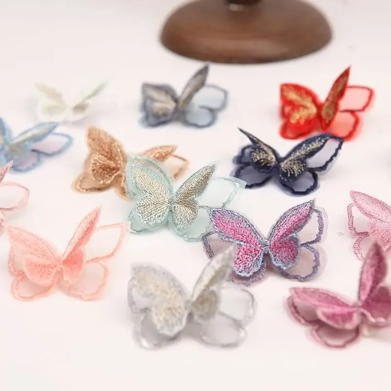 Double Layer Butterfly Embroidery Patches for Clothing and Hair ...