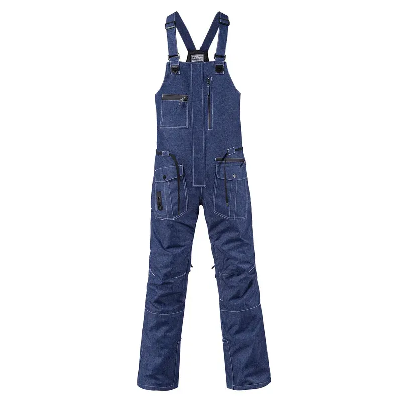 thumbnail image 2 of Men's Waterproof Denim Ski Snowboard Pants - Windproof Outdoor Trousers (Blue/Black) 2 of 3