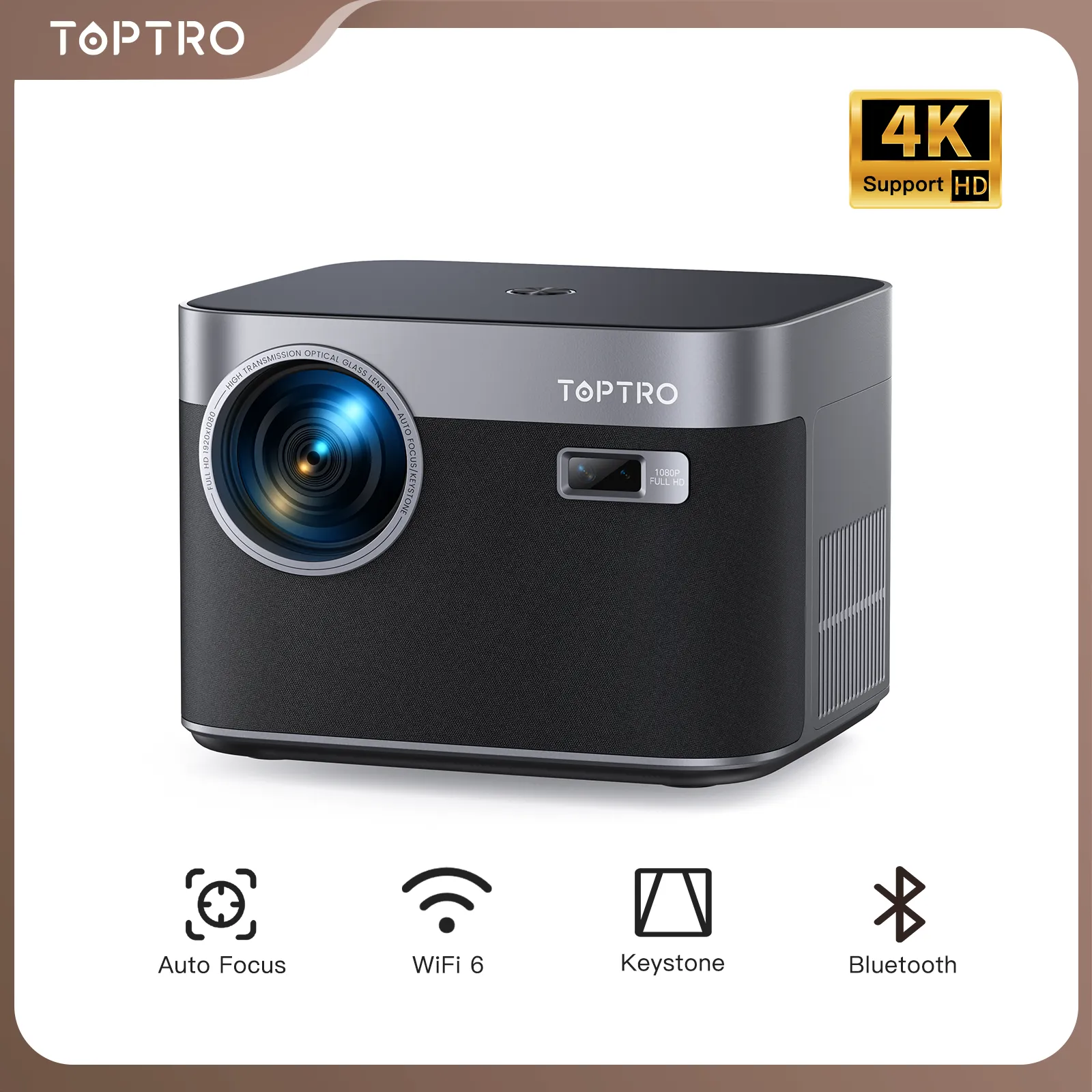TOPTRO X7 Projector 4K Android 9.0 600 ANSI Lumens native 1080P