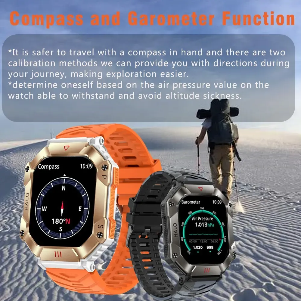 DHgate SENBONO Outdoor Smartwatch GPS Tracker Bluetooth Calls Compass Barometer Altimeter Heart Rate Monitor 2.0 Touchscreen Black Cell Phones Accessories