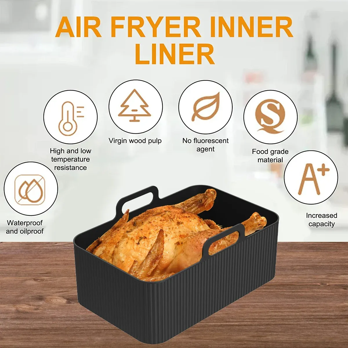 100PCS Air Fryer Liners Disposable For Ninja Dual, Ninja Air Fryer - View #10