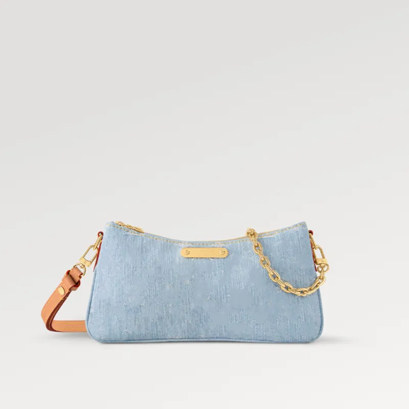 入手困難★希少♪【LOUIS VUITTON】Liv Pochette Sky Blue Denim Louis Vuitton Liv Pochette Bag – Blue Denim Monogram, Gold