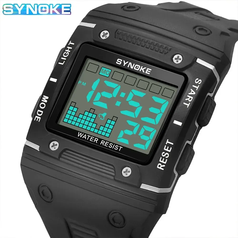 Orologio digitale a LED con data, ora, alimentato a batteria, impermeabile, per uomo e donna, orologio sportivo, orologio elettronico leggero, blu, Sportivo e moderno