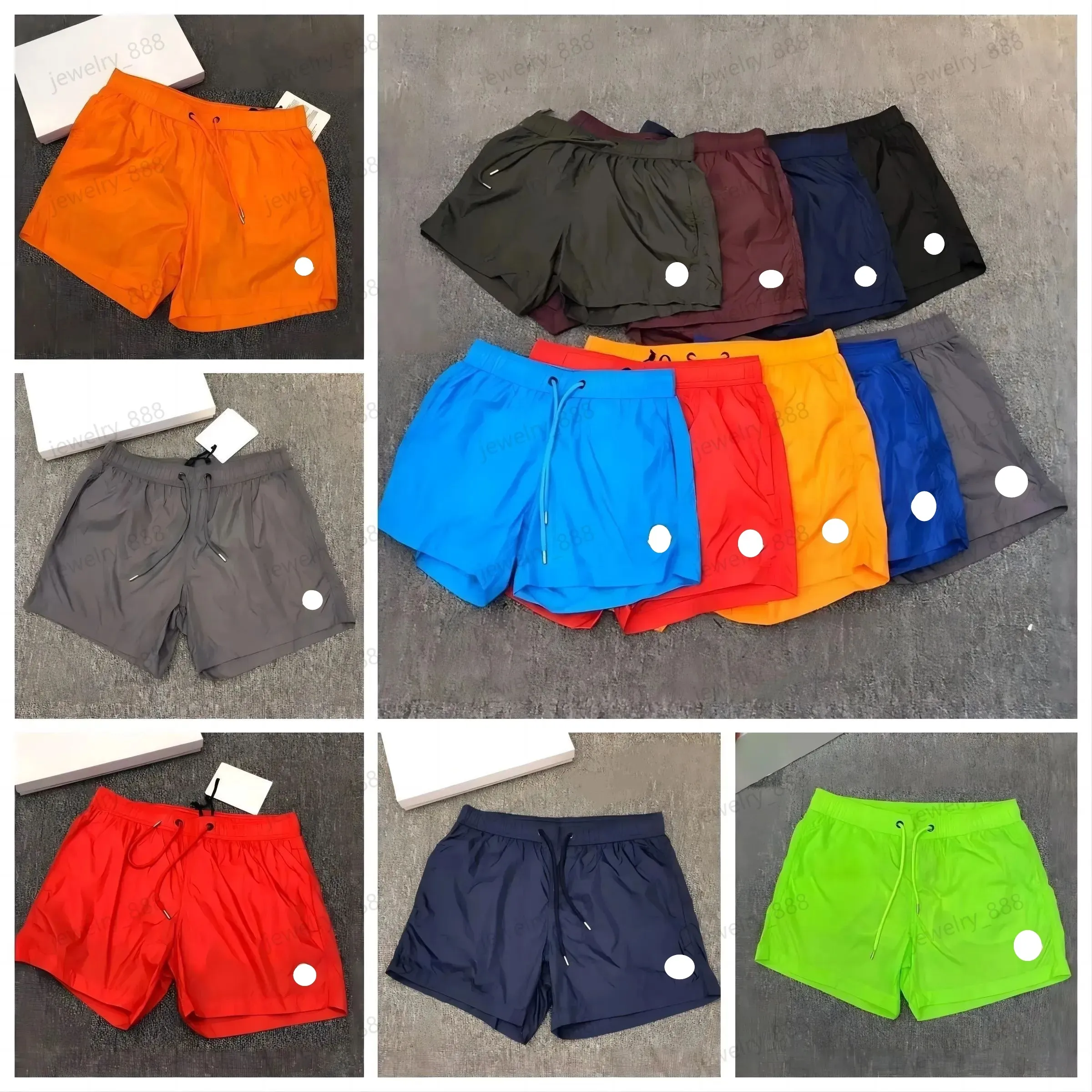 French Designer Mens Swim Shorts Breathable Beachwear in Black Grey Green Pink Orange