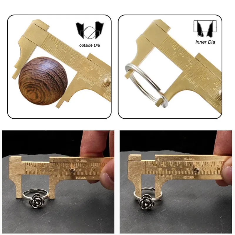 UNTERING Mini Brass Sliding Gauge Vernier Beads Jewelry - View #7