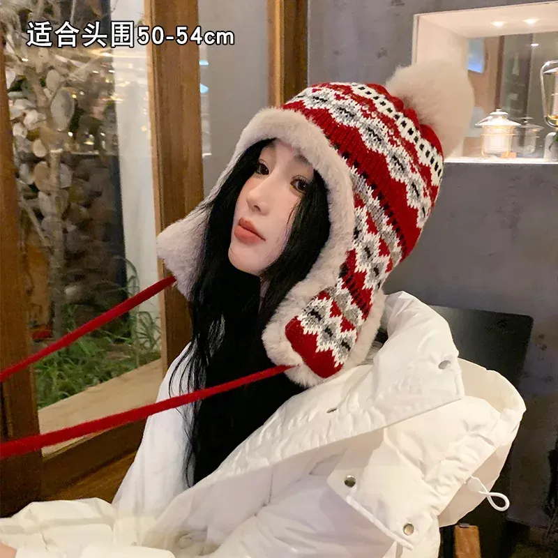 Russian Winter Hat Unisex Knitted Trapper Hat With... From  display picture 1