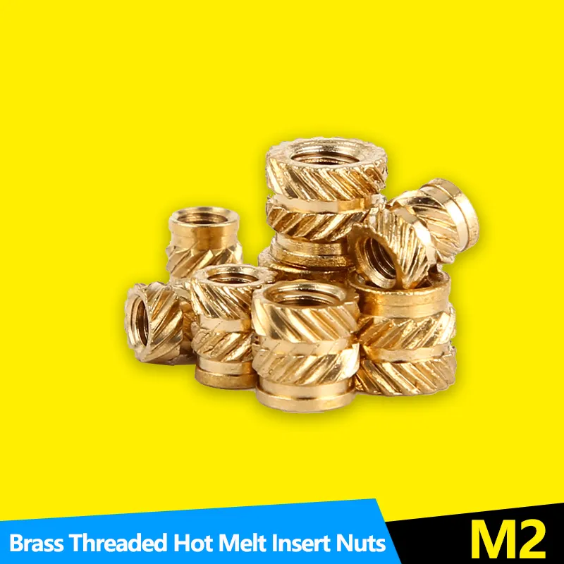 Brass Knurled Heat Set Inserts, M2 Female Thread Embed Nuts for 3D ...