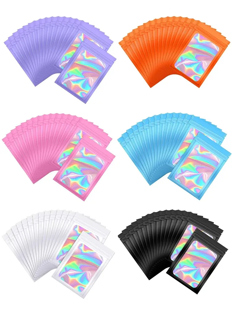20-Aluminium Foil Ziplock Bags Holographic Laser Color Plastic Pouch ...