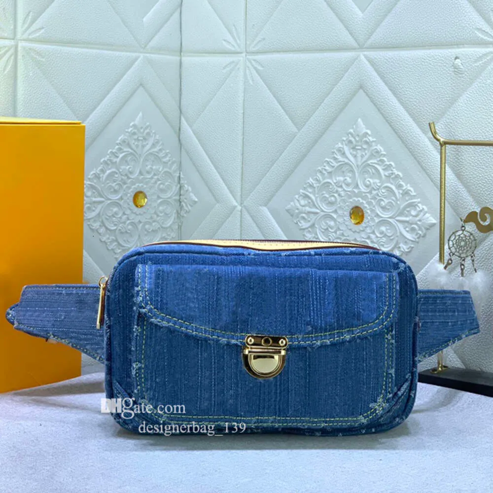 Purse Jean Belt Bag Vintage Denim Fanny Pack: Adjustable Leather