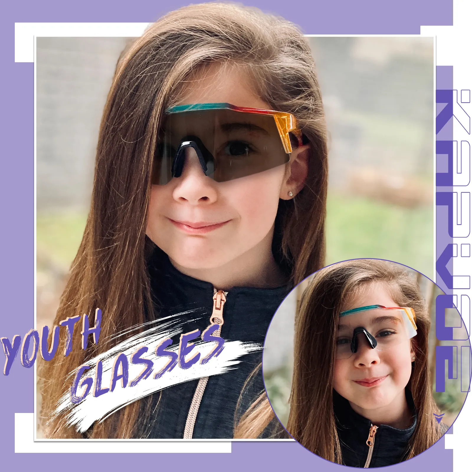 DHgate 2024UV400 Kids Cycling Sunglasses Photochromic MTB Eyewear Outdoor Bicycle Goggles with 3 Interchangeable Lenses Baby Kids Maternity