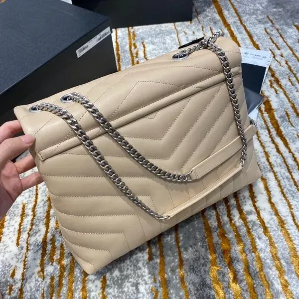 High Quality Designer Quilted Leather Loulou Shoulder Bag With Chain Strap Large Capacity Crossbody Bag For Women In Beige From Designergoodsstore 81.04 DHgate.Com