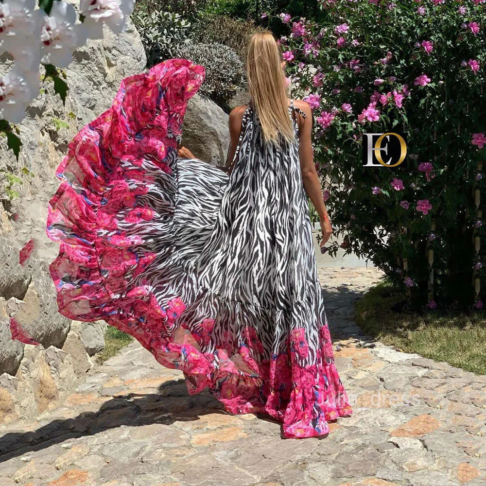 Off Shoulder Loose Summer Dress Sleeveless Printed Hem Hanging Neck Beach  Dress from Dhgate Basic & Casual Dresses - price 33.17
