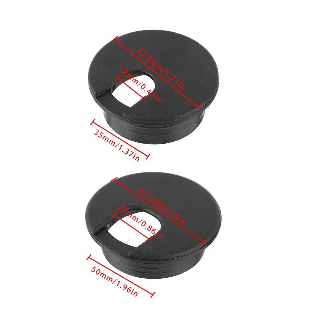 TTSAM 2 Inch Black Plastic Desk Grommets – Table Hole Covers For Cable Management (4.8 Oz, 2-Pack?)-1087789