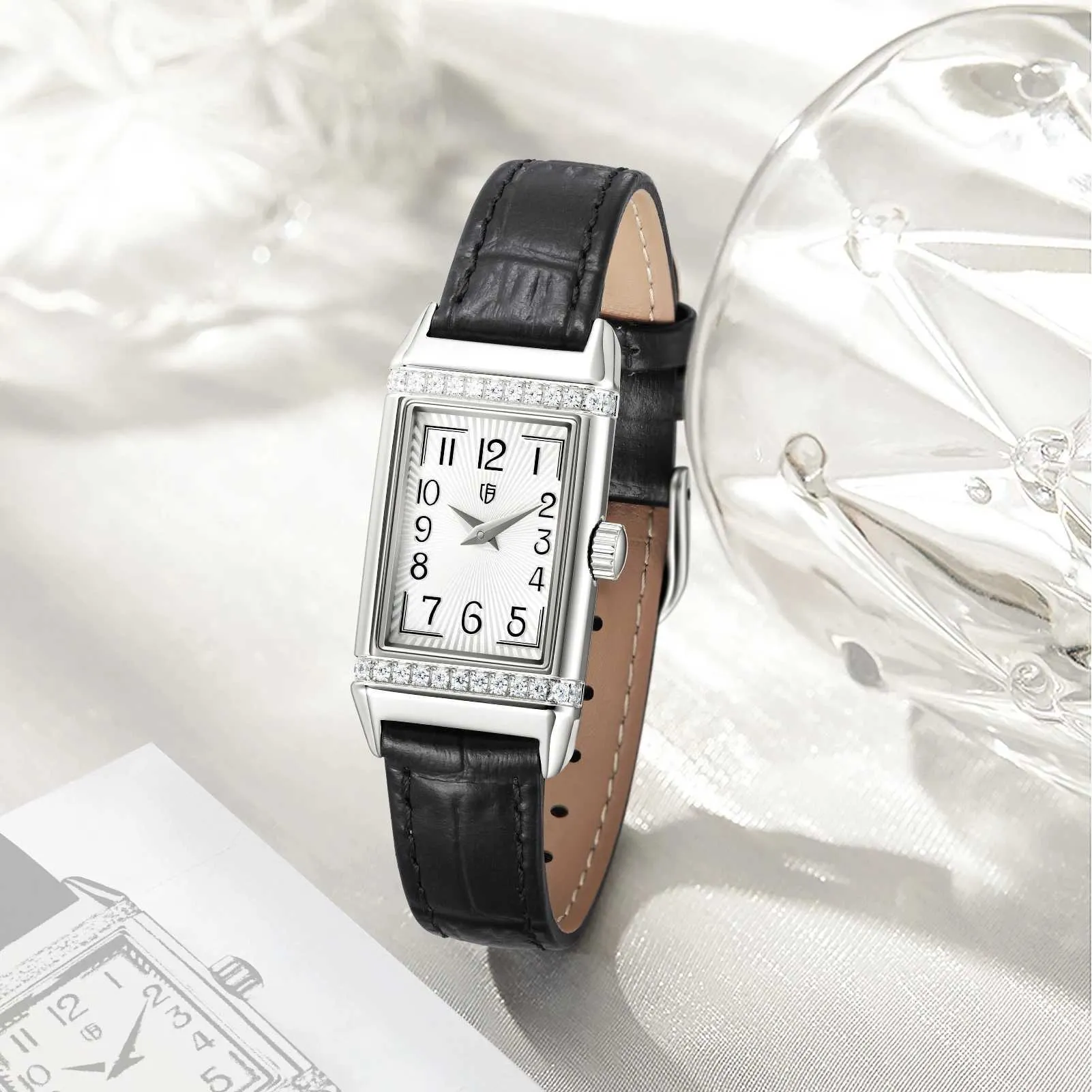 Berny Luxury Classic Womens Quartz Watch Rectangular Silver 