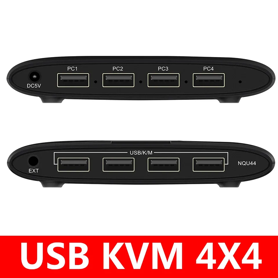 KVM Switch USB Switch USB for PC Laptop 4 Computers Sharing 4 USB Devices Peripheral Switcher Sharing Keyboard
