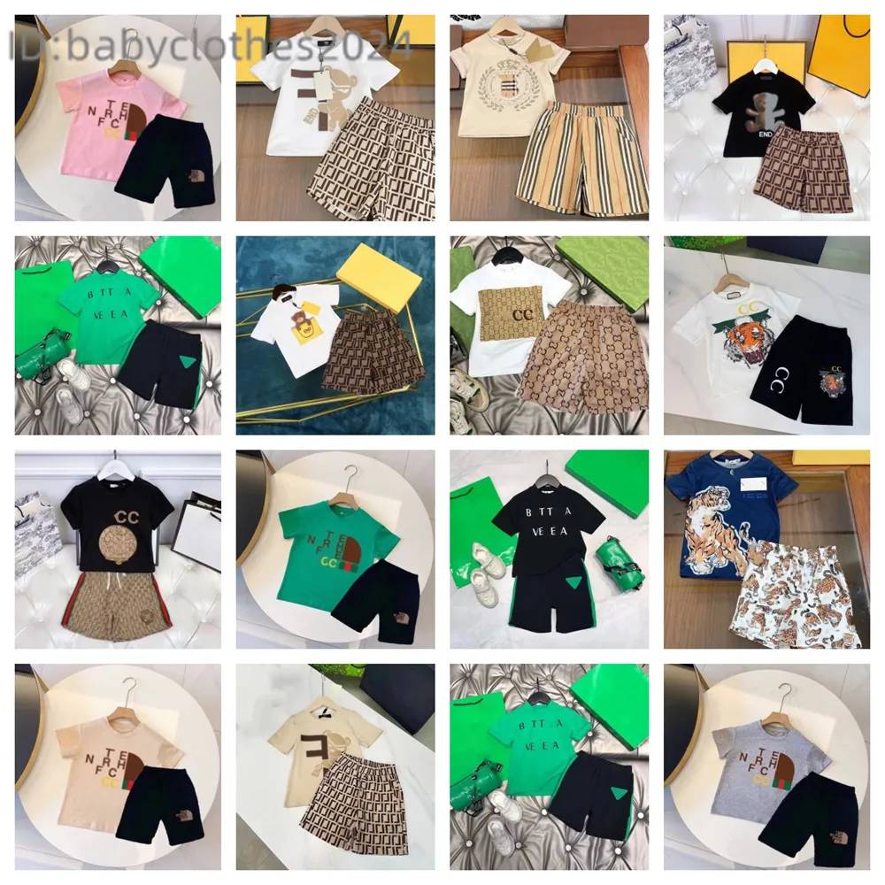 DHgate luxury designer brand boy and girl baby children s clothing set classic brand clothing set children s summer short sleeved letter shorts