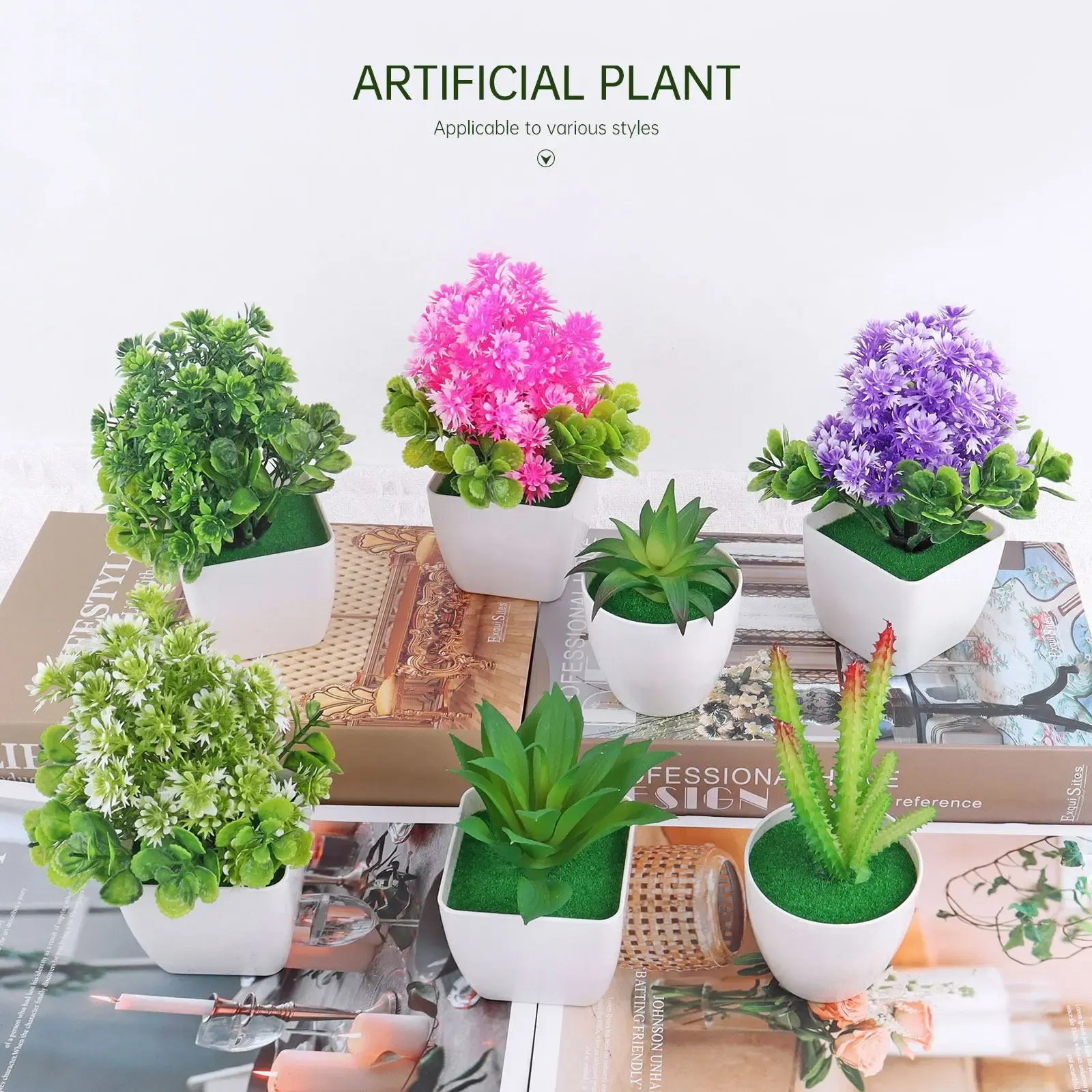 植物植物人工ミニ小さなシミュレーションツリーポット植物偽の花 