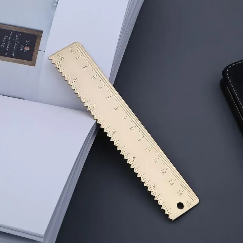 DHgate.com:15cm Brass Wave Straight Ruler Bookmark - Cartography ...