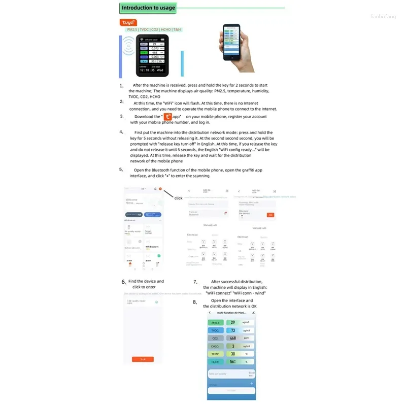 Total Smart WiFi Air Qualité Capteur Garde Multifonction CO2/TVOC/HCHO Total Smart WiFi Air Qualité Capteur Garde Multifonction CO2/TVOC/HCHO