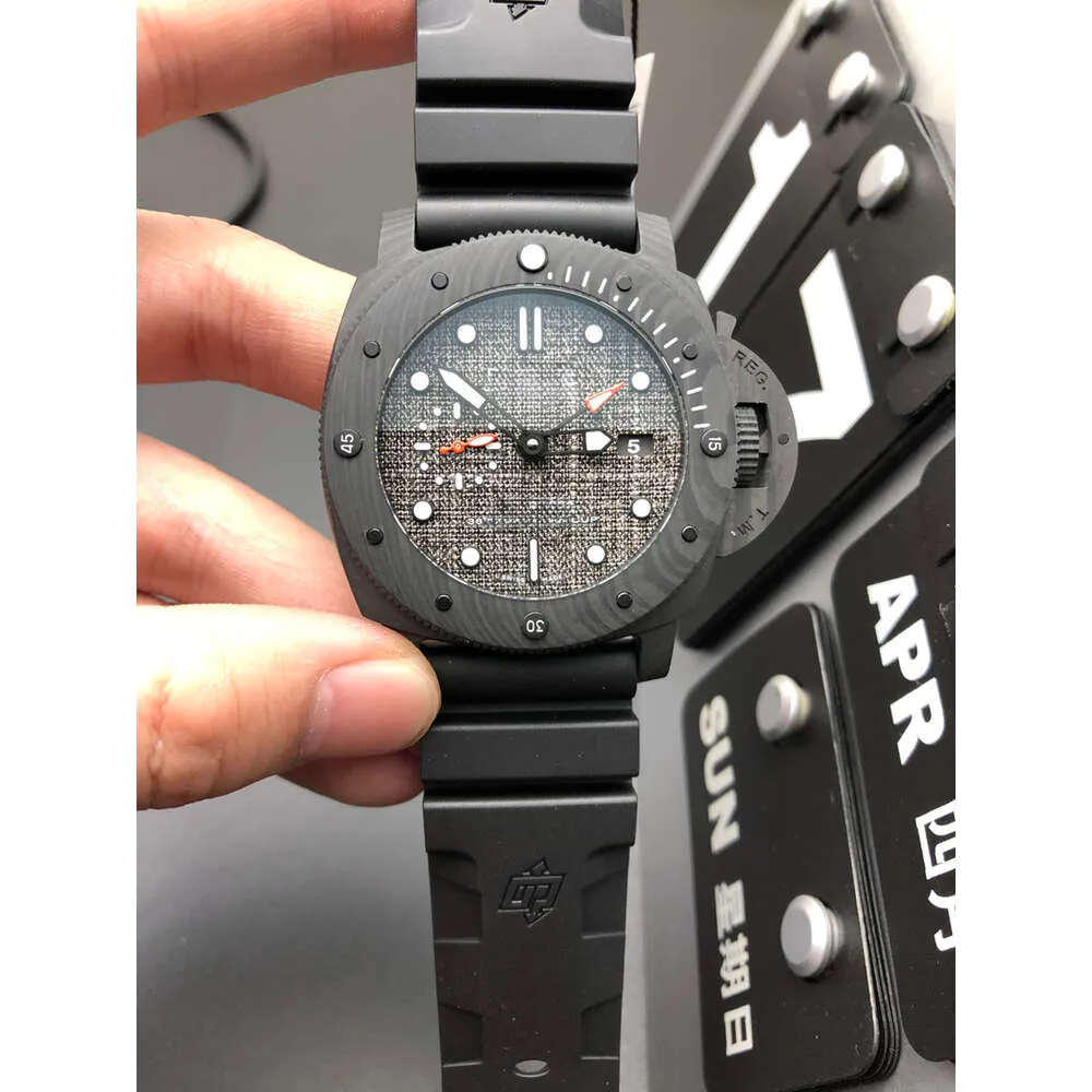 Carbon Fiber Men s Automatic Mechanical Power Watch with Luminous Date Display Model Pam1039 Pam1616 47mm