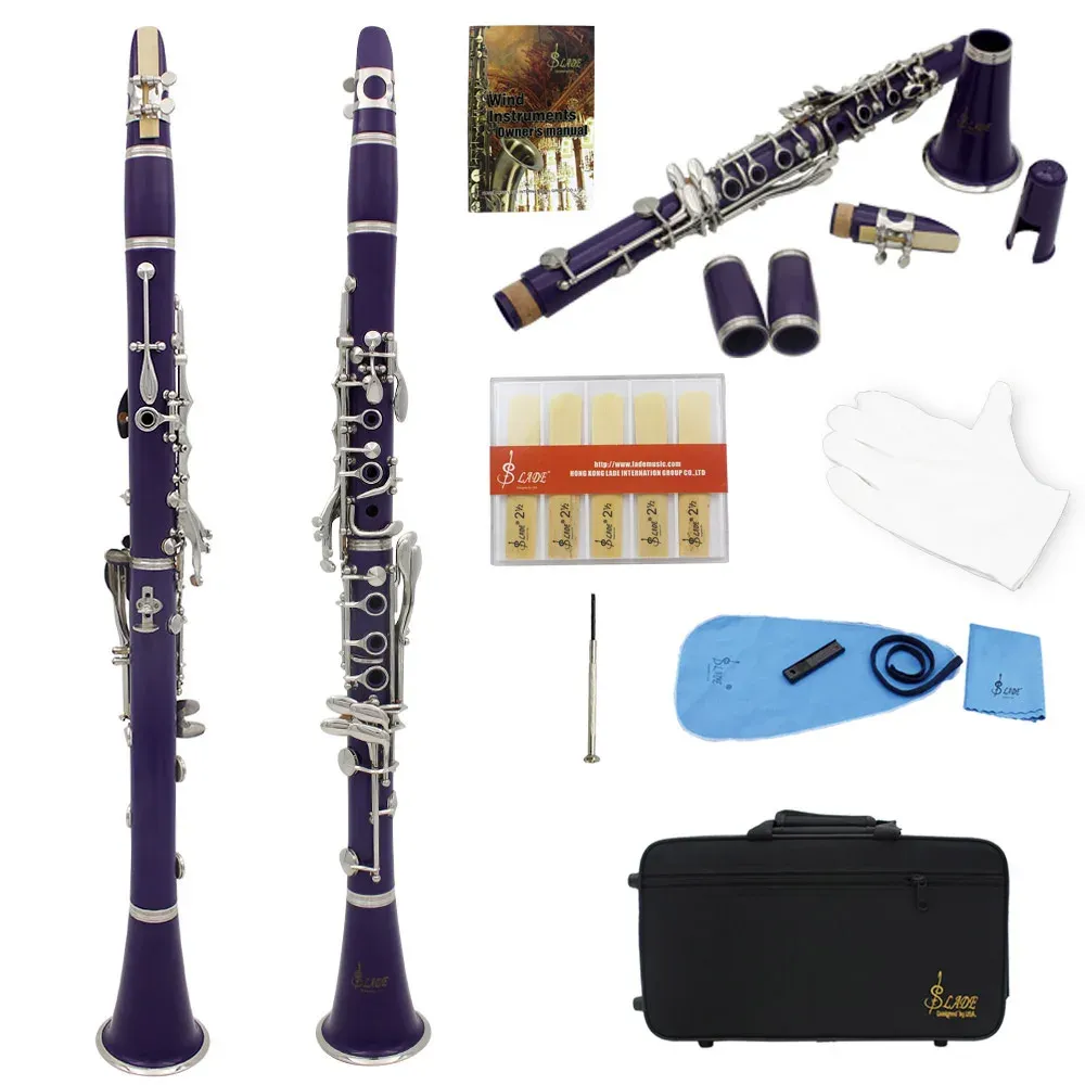 SLADE Purple Clarinet 17 Keys Bb B Flat Tone Woodwind Instrument