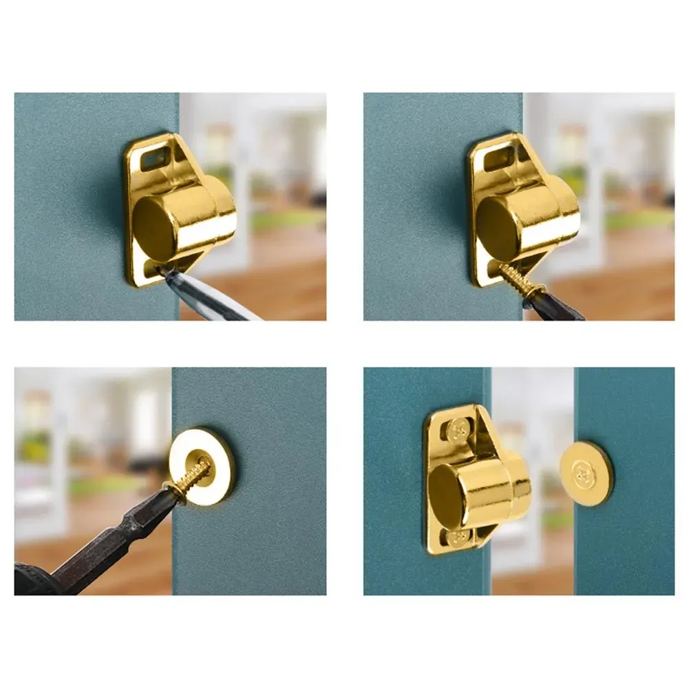 thumbnail image 2 of Magnetic Cabinet Catches - Self-Closing Door Stops For Cupboards, Closets, Furniture - Silver, Choose Quantity 2 of 3
