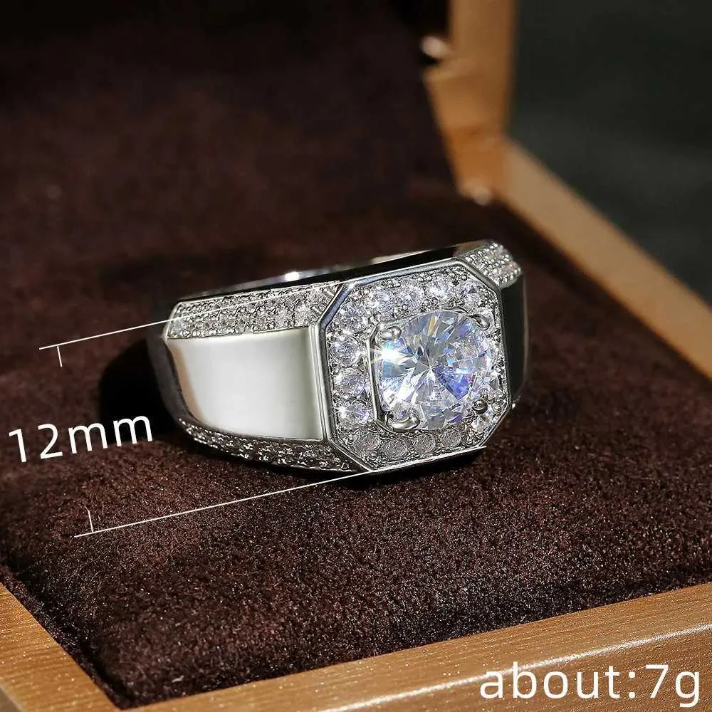 Band Rings Luxury 925 Sterling Silver Mens AAA Crystal Zircon Wedding Shining Noble Engagement Party Plata Ring Stamp_voghion.com