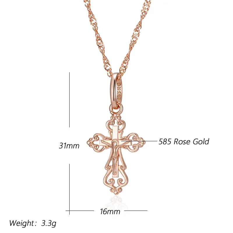 Mens rose gold cross necklace discount