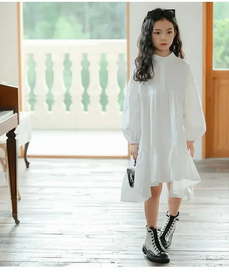 ≪超目玉★12月≫ Shirt Korean Dress, Spring Girls Korean: Dress Sleeve Puff Dance