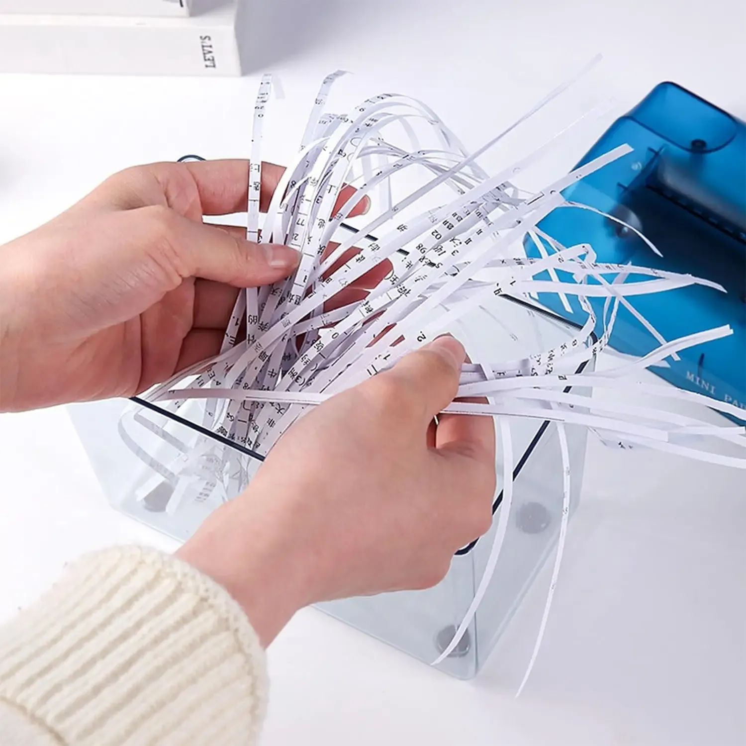 Mini Handmatige Papiervernietiger - Draagbare A4 Shredder Voor Documenten, Bonnen En Rekeningen