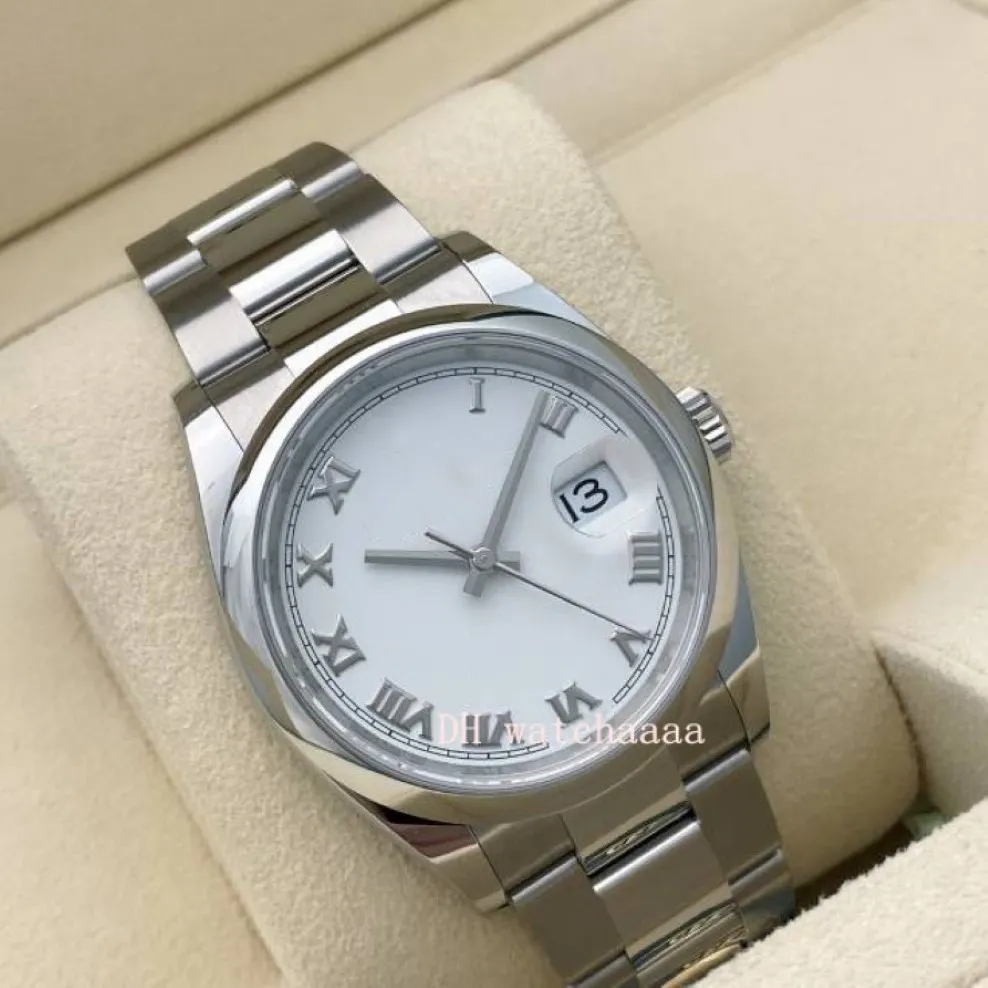 まろんページ DHgate.com:36 Stainless Steel White Numeral Dial Bracelet