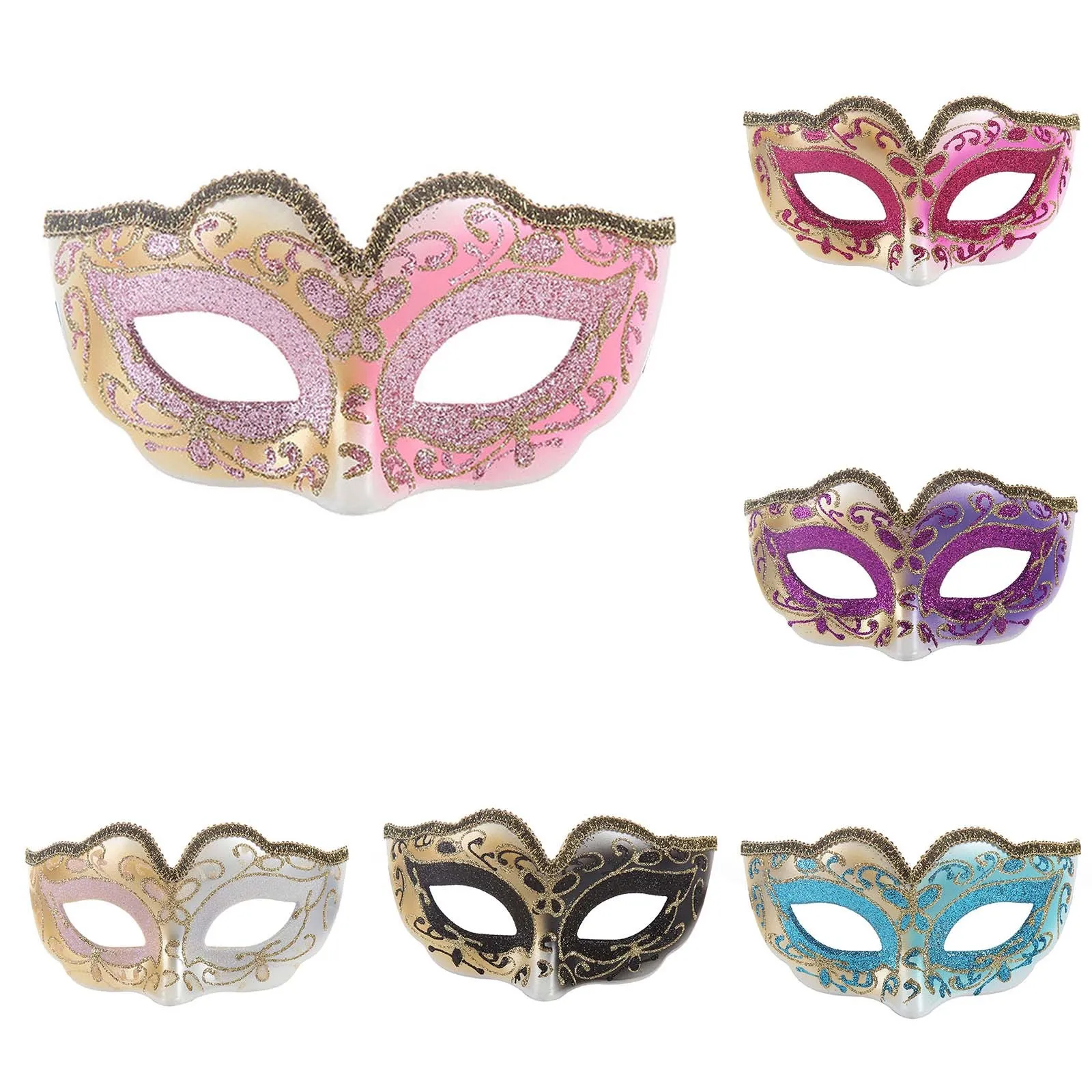 Shimmering Glitter Sequins Half Face Masquerade Mask for